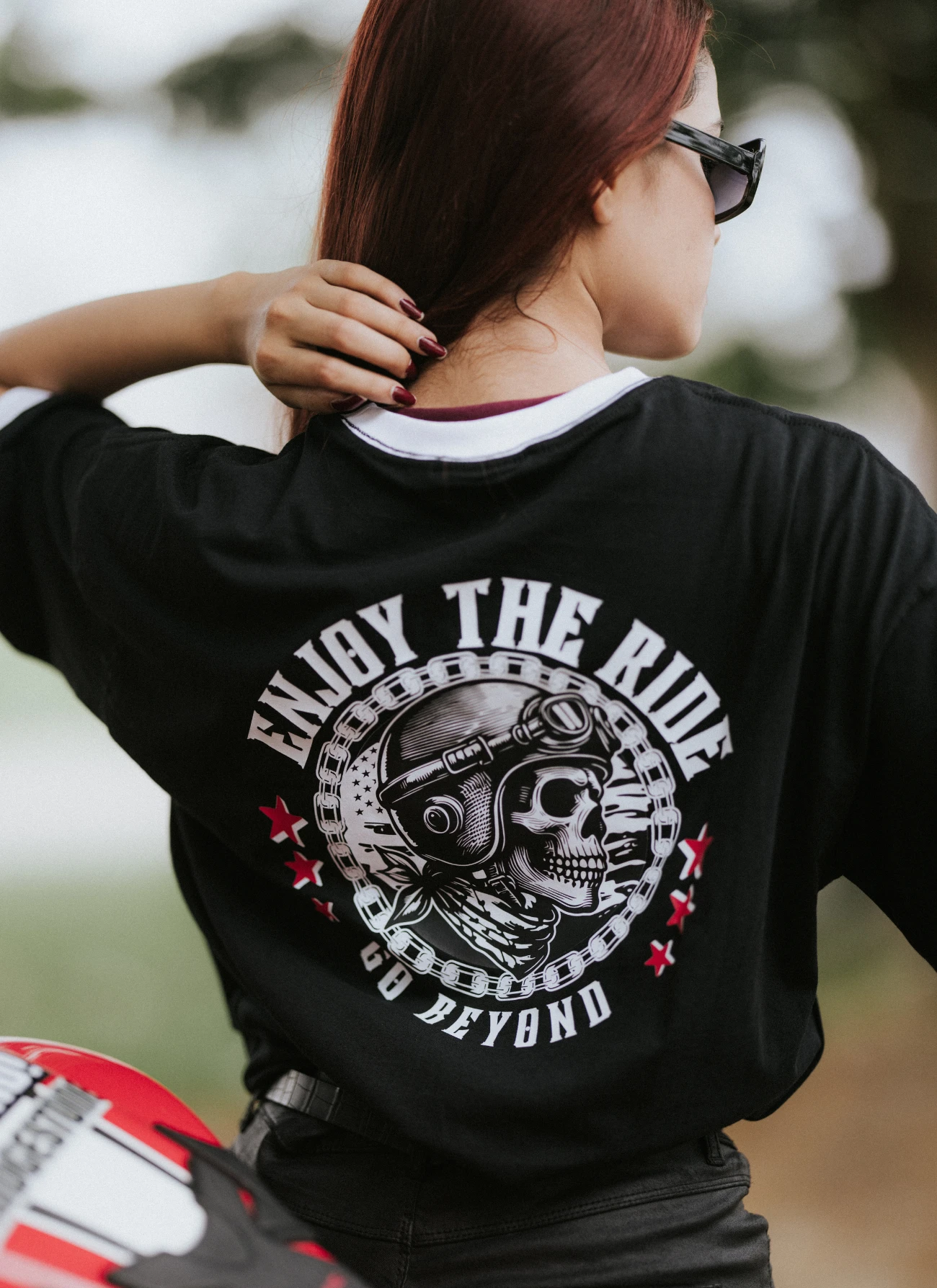 VE Gear “GO BEYOND”  Black and white Oversized Drop Shoulder T-shirt view 4