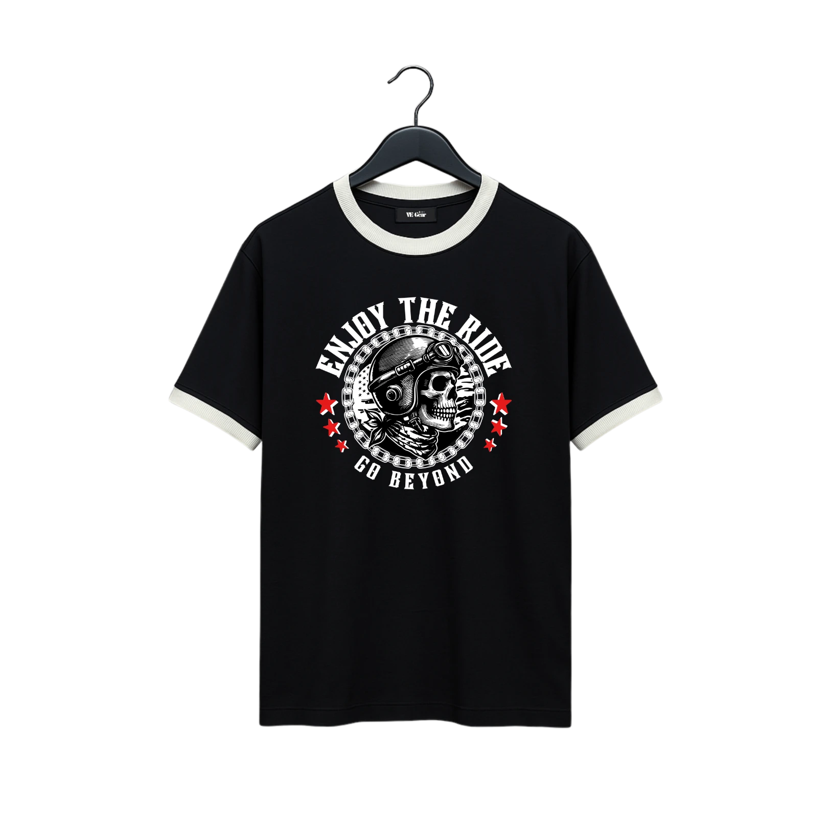 VE Gear “GO BEYOND”  Black and white Oversized Drop Shoulder T-shirt